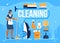 Hotel Room Cleaning Service Flat Vector Banner