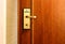 Hotel room door with electronic security access