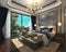 Hotel Room Interior 3D Illustration Photorealistic Rendering