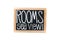Hotel rooms available sea view chalkboard sign isolated