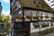 Hotel Schiefes Haus - leaning hotel, Romantic Street, Baden-Wuerttemberg, Germany. Half-timber house in historic district of Ulm.