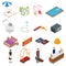Hotel Service Color Icons Set Isometric View. Vector