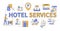 Hotel services - colorful line design style banner