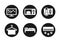 Hotel services and devices flat vector pictograms