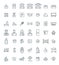 Hotel services vector outline icons set