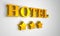 Hotel sign gold on white 3 stars