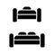 Hotel single and double room vector icon.