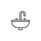 Hotel sink line icon