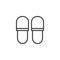 Hotel slippers line icon