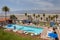 Hotel swimming pool and desert