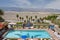 Hotel swimming pool and desert