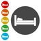 Hotel symbol, hospital bed, The bed icons set