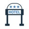 Hotel, three, star icon. Simple editable vector design isolated on a white background