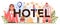 Hotel typographic header. Traveling and tourism planning. Booking apartment