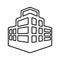 Hotel, warehouse, building line icon. Outline vector