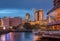 Hotels with Colourful Reflections under Magenta Sunset