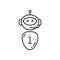 Hotline assistant chatbot robot in headphones icon