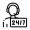 Hotline Man Support Postal Transportation Company Icon Vector Illustration