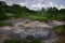 Hotsprings and mudpots between the vegetation of Uzon Caldera