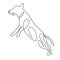 Hound dog one continuous line drawing on white background. Funny doggy is standing pose. The concept of wildlife, pets, veterinary