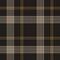 Houndstooth check plaid pattern vector in black, brown gold, beige. Seamless dark tartan plaid vector for skirt, scarf, jacket.