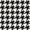 Houndstooth checkered fashion trendy textile black and white geometric pattern