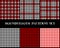 Houndstooth checkered seamless patterns set in red black and white, vector