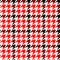 Houndstooth geometric plaid seamless pattern in black red and white, vector