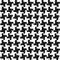 Houndstooth ornament of black and white colors. Hand-painted seamless pattern with flat marker