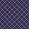 Houndstooth pattern in blue, red, beige. Colorful dark traditional abstract background texture for dress, skirt, jacket.