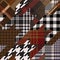 Houndstooth pattern plaid patchwork fabric swatch
