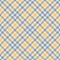 Houndstooth pattern in soft blue, yellow, beige. Seamless pixel textured small goose foot tweed tartan for dress, jacket, coat.