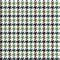 Houndstooth pattern vector in black, green, gold, white. Seamless dog tooth plaid.