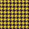 Houndstooth purple and yellow fabric seamless vector pattern.