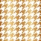 Houndstooth seamless pattern. Repeated gold dogtooth background. Repeating abstract geometric for design prints. Golden pepita pat