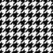 Houndstooth seamless pattern. Repeated houndtooth texture. Black hound tooth on white background. Repeating pepita plaid patern fo