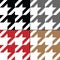 Houndstooth vector seamless pattern set. Traditional Scottish plaid fabric collection in brown, white, dark and grey