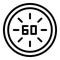 Hour time icon outline vector. Map clock
