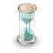 Hourglass antique instrument as time passing concept for business deadline, urgency and running out of time