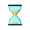 Hourglass antique instrument. Hourglass as time passing concept for business deadline, urgency and running out of time.