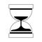 Hourglass antique timer symbol in black and white