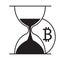 Hourglass and bitcoin icon vector desing illustration