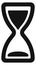 Hourglass black icon. Deadline symbol. Time sign