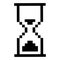 Hourglass black icon, timing device for management