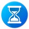 Hourglass blue circle icon design