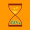 Hourglass concept business finance money