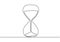 Hourglass Continuous one line drawing sketch minimalism. Vector traditional clock