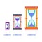 Hourglass for different times. Modern flat style