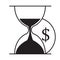 Hourglass and dollar icon vector desing illustration