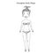 Hourglass Female Body Shape Sketch. Hand Drawn Vector Illustration Isolated on a White Background.